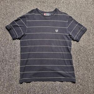 Y2K Ralph Lauren Chaps Striped T-Shirt – Navy/White – Size L